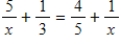 <strong>The equation in this problem leads to a linear equation. Solve for x. Because the solution to the linear equation may not be a solution to the original equation, be sure to check the solution in the original equation. </strong> A) x = B) x = C) x = D) x = -20 E) no solution