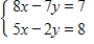Solve the system by elimination, or by any convenient method. 