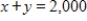 A concert promoter needs to make $42,000 from the sale of 2,000 tickets. The promoter charges $20 for some tickets and $30 for the others. Let x be the number of $20 tickets, and y be the number of $30 tickets. This yields the two equations and . Solve these equations simultaneously to find how many $30 tickets must be sold to yield $42,000. 