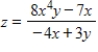 <strong>Give the domain of the function . </strong> A) domain: all reals x and y with B) domain: all reals x and y with C) domain: all reals x and y with D) domain: all reals x and y with and E) domain: all reals x and y with