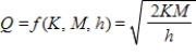 <strong>In economics, the most economical quantity Q of goods (TVs, dresses, gallons of paint, etc.) for a store to order is given by Wilson's lot size formula , where K is the cost of placing the order, M is the number of items sold per week, and h is the weekly holding cost for each item (the cost of storage space, utilities, taxes, security, etc.). Find . </strong> A) 205 B) 14 C) 580 D) 42,000 E) 1,640