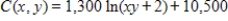 Suppose that the joint cost function for two products is dollars. Find the marginal cost with respect to x. 
