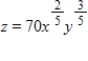 <strong>Suppose the production function for a product is , where x is the capital expenditures and y is the number of work-hours. Find the marginal productivity of y. </strong> A) B) C) D) E) 