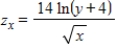 <strong>Suppose that the production function for a product is , where x represents the number of work-hours and y represents the available capital (per week). Find the marginal productivity of x. </strong> A) B) C) D) E)