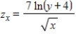 <strong>Suppose that the production function for a product is , where x represents the number of work-hours and y represents the available capital (per week). Find the marginal productivity of x. </strong> A) B) C) D) E)