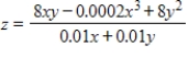 <strong>Suppose that the number of tons of an agricultural product produced is given by , where x is the number of hours of labor and y is the number of acres of the crop. Find the number of tons produced when and . Round your answer to the nearest number of tons. </strong> A) tons B) tons C) tons D) tons E) tons