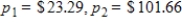 <strong>The demand functions for two products are given by Where p<sub>1</sub> and p<sub>2</sub> are in dollars and q<sub>1</sub> and q<sub>2</sub> are numbers of units. Find a pair of prices p<sub>1</sub> and p<sub>2</sub> such that the demands for the products will be equal. Round your answers to the nearest cent. </strong> A) B) C) D) E)