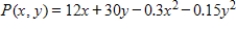Suppose that the profit from the sale of Kandy and Kreams is given by dollars, where x is the number of pounds of Kandy and y is the number of pounds of Kreams. How many pounds of Kandy and Kreams must be sold to maximize profit? What is the maximum profit? Round your pounds answers to the nearest whole number. Round your max profit answer to the nearest cent. 