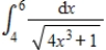 Approximate the given integral by using the Trapezoidal Rule   with n = 4. Round your answer to 3 decimal places. ​