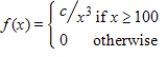 For what value of c is the function   a probability density function? ​