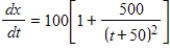 <strong>The rate of production of a new line of products is given by , where x is the number of items produced and t is the number of weeks the product has been in production. Assuming that when , find the total number of items produced as a function of time t. </strong> A) B) C) D) E)