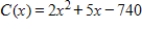 <strong>If the marginal cost for a product is , and the production of 15 units results in a total cost of $615, find the total cost function C.</strong> A) B) C) D) E)