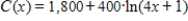 Suppose that the total cost (in dollars) for a product is given by , where x is the number of units produced. Total cost functions always increase because producing more items costs more. What then must be true of the marginal cost function ? 