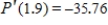 <strong>Medical research has shown that between heartbeats, the pressure in the aorta of a normal adult is a function of time in seconds and can be modeled by the equation Use the derivative to find the rate at which the pressure is changing after 1.9 seconds. Round your answer to two decimal places. </strong> A) B) C) D) E)
