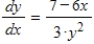 <strong>Find dy/dx for the following equation: . </strong> A) B) C) D) E) 