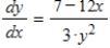 <strong>Find dy/dx for the following equation: . </strong> A) B) C) D) E) 