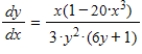<strong>Find dy/dx for the following equation: . </strong> A) B) C) D) E)