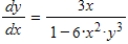 <strong>Find dy/dx for the following equation: . </strong> A) B) C) D) E)