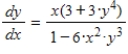 <strong>Find dy/dx for the following equation: . </strong> A) B) C) D) E)