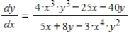 <strong>Find dy/dx for the following equation: . </strong> A) B) C) D) E)