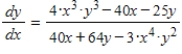<strong>Find dy/dx for the following equation: . </strong> A) B) C) D) E)