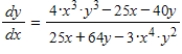 <strong>Find dy/dx for the following equation: . </strong> A) B) C) D) E)