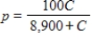 The percent p of impurities that can be removed from the waste water of a manufacturing process at a cost of C dollars is given by . Find C values for which p is increasing. 