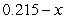 <strong>Suppose that a nurse needs 15 cc (cubic centimeters) of a 15.5% solution (that is, a solution that is 15.5% ingredient) of a certain medication, which must be obtained by mixing x cc of a 20% solution and y cc of a 5% solution. Choose the expression for the amount of ingredient in the 5% solution.</strong> A) B) C) D) E)