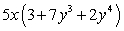 <strong>Factor by finding the common monomial factor. </strong> A) B) C) D) E)