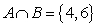 <strong>Find , the intersection of sets A and B. and </strong> A) B) C) D) E)