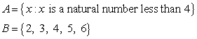 <strong>Find , the intersection of sets A and B. </strong> A) B) C) D) E)