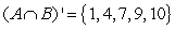 <strong>Assume that and that U is the universal set of natural numbers less than 11. Find . </strong> A) B) C) D) E)