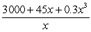 <strong>A company's average cost per unit when x units are produced is defined to be . Suppose a company's average costs are given by . Express the average cost as a single fraction. </strong> A) B) C) D) E)