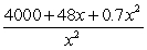 <strong>A company's average cost per unit when x units are produced is defined to be . Suppose a company's average costs are given by . Choose the expression that gives the company's total costs. </strong> A) B) C) D) E)