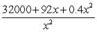<strong>A company's average cost per unit when x units are produced is defined to be . Suppose a company's average costs are given by . Express the average cost as a single fraction. </strong> A) B) C) D) E)