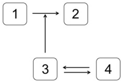 <strong>Which system is most likely to produce the stimulus-response curve shown here? In the systems shown below,the concentration of molecule 3 represents the stimulus,and the concentration of molecule 2 is the response.Molecule 1 is a substrate of molecule 3.Molecule 4 is an inactive form of molecule 3.Molecule 2 activates molecule 5.</strong> A) B) C) D) E)