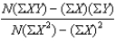 <strong>Which of the following formulas represents the slope of the regression line?</strong> A) B) C) D)