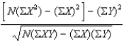 <strong>As a part of her Master's Degree thesis in Geology,Candice needs to calculate a correlation coefficient between the amount of rainfall (measured in inches)and the height of the ground water table (measured in inches)in various parts of the continental U.S.Which formula should she use for this calculation?</strong> A) B) C) D)