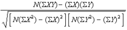 <strong>As a part of her Master's Degree thesis in Geology,Candice needs to calculate a correlation coefficient between the amount of rainfall (measured in inches)and the height of the ground water table (measured in inches)in various parts of the continental U.S.Which formula should she use for this calculation?</strong> A) B) C) D)