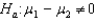 <strong>What does the alternative hypothesis state in a two-tailed independent samples experiment?</strong> A) B) C) D)