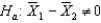 <strong>What does the alternative hypothesis state in a two-tailed independent samples experiment?</strong> A) B) C) D)