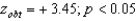 <strong>Suppose you conduct an experiment and your is statistically significant at +3.45.How would you correctly interpret this result?</strong> A) B) C) D)
