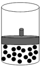 <strong>The following figure shows 1 mol of an ideal gas inside a container with a movable piston. If we add two additional moles of gas under constant temperature and pressure,select the alternative that represents the change,if any,that will take place.</strong> A) B) C) D)