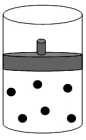 <strong>The following figure represents one mole of an ideal gas in a container fit with a movable piston. Which figure shows the change,if any,that would take place if the Kelvin temperature is doubled under constant pressure?</strong> A) B) C) D)
