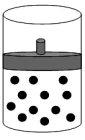 <strong>The following figure represents one mole of an ideal gas in a container fit with a movable piston. Which figure shows the change,if any,that would take place if the Kelvin temperature is doubled under constant pressure?</strong> A) B) C) D)