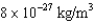 The critical mass density of the universe today is   .Using the current observed value of   ,what is the average density of protons in the universe? If they were spread evenly throughout the universe,what would be their typical separation? Note that the mass of the proton is   .<div style=padding-top: 35px> 