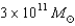 <strong>If we found gas at the edge of the disk of the Milky Way at a distance of 50,000 light-years from the center,which rotated in a circular orbit with a velocity of 300 km/s,what would be the total mass enclosed within this radius?</strong> A) B) C) D)