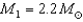 The ratio of masses of stars in a binary system is simply inversely proportional to the ratio of velocities:   .Therefore,   .Using Kepler's third law,we can calculate the sum of the masses:   .Solving for the individual masses gives   ,and   .