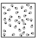 <strong>Which of the following boxes represents a suspension? A B C</strong> A)Only A represents a suspension. B)Only B represents a suspension. C)Only C represents a suspension. D)Each of these could represent a submicroscopic portion of a suspension.