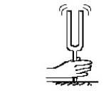 <strong>Use the following figure to answer the question: When the handle of a tuning fork is held solidly against a table,the sound becomes louder and the time that the fork keeps vibrating</strong> A)becomes longer. B)becomes shorter. C)remains the same.